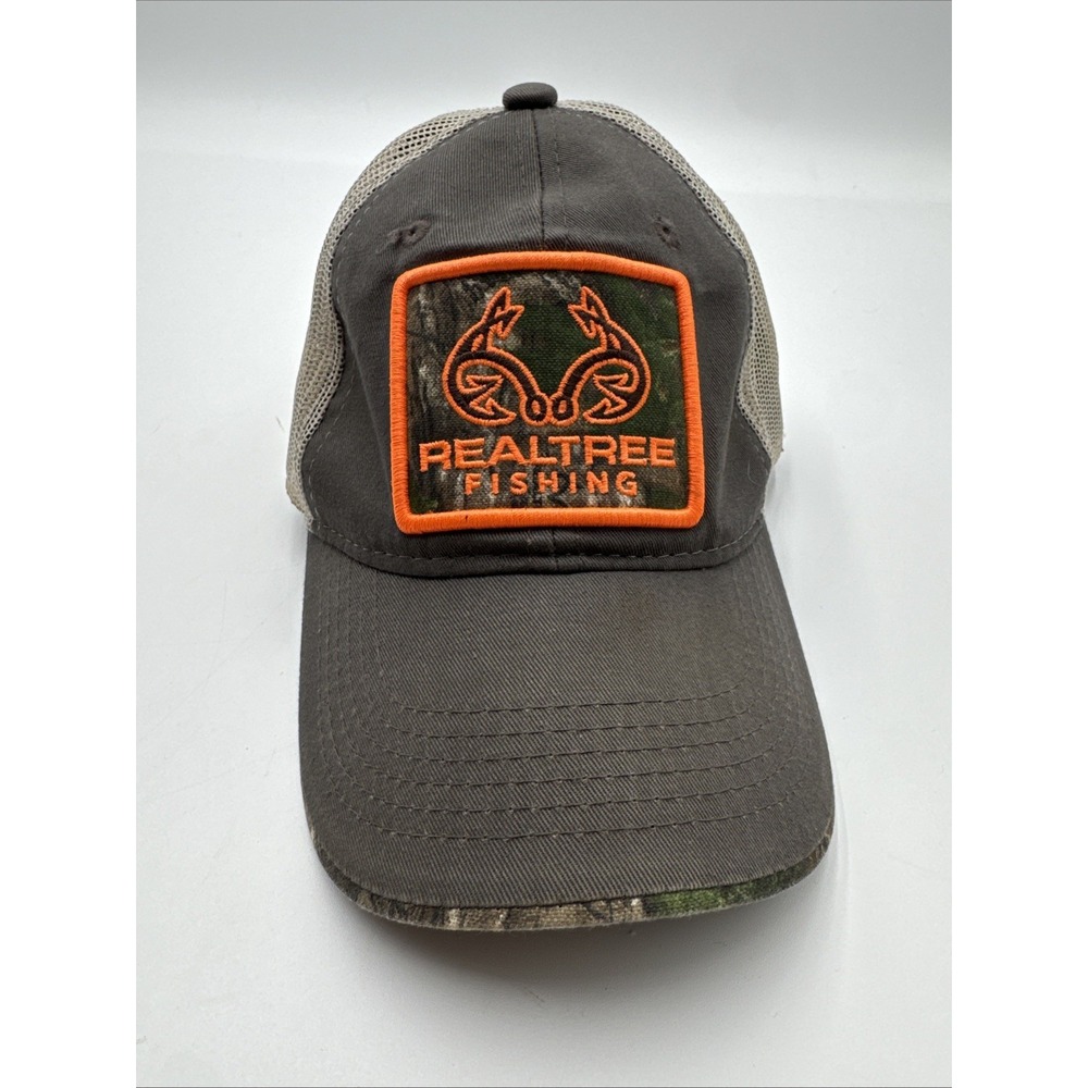 Outdoor Cap Realtree Trucker Hat Gray Orange Fishing Mesh Snapback Hunting Camo